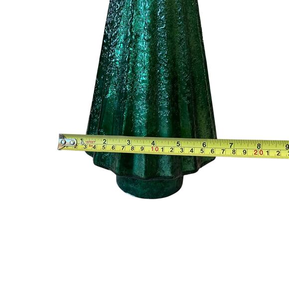 Illuminated Glass Christmas Tree 14.5in Iridescent GREEN Chic Holiday Decor New - Picture 9 of 15